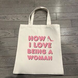 Chic Cream Tote with Pink Accents